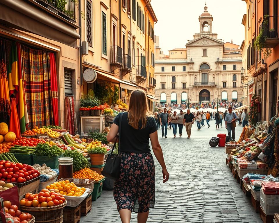 fazer compras em italiano