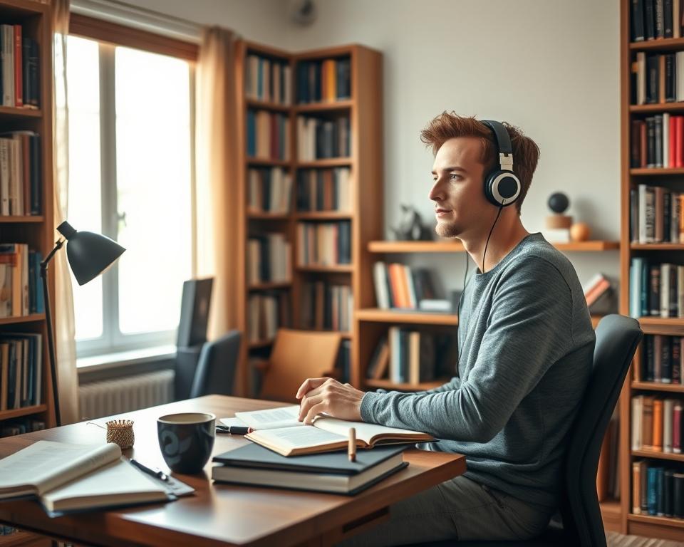 prática auditiva de inglês