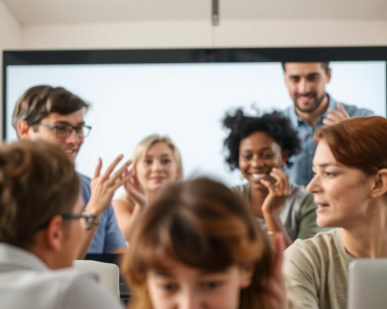 prática de conversação em inglês em grupo online